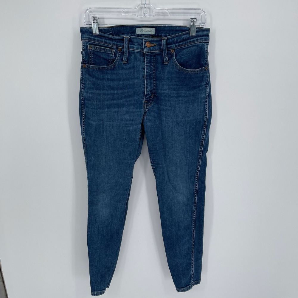 Madewell Women's Blue High Waisted Stretch Skinny Denim Ankle Jeans Size 25